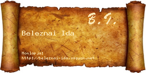 Beleznai Ida névjegykártya